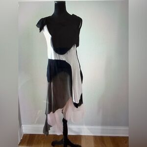 Colorblock Asymmetrical Dress